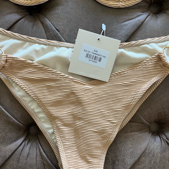 Tan Ribbed Bikini Set - Picture 4 of 4